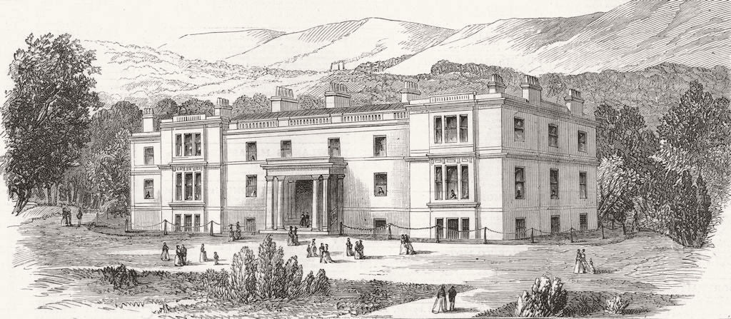 SCOTLAND. Broomhill home for Incurables, Glasgow 1875 old antique print